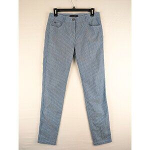 St. John Pants Womens Size 4 Blue Jacquard Trousers